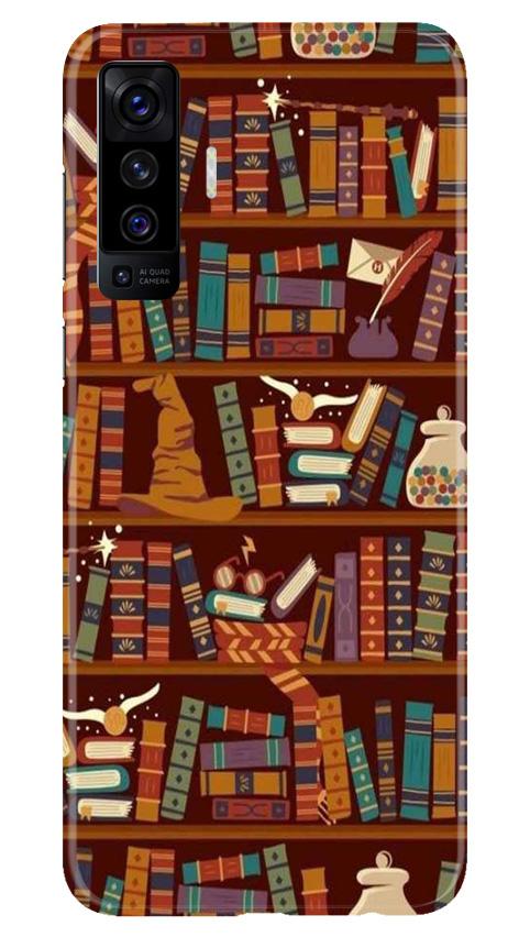 Book Shelf Mobile Back Case for Vivo X50 (Design - 390)