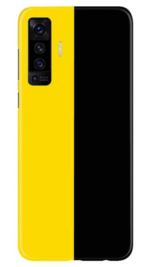 Black Yellow Pattern Mobile Back Case for Vivo X50 (Design - 397)