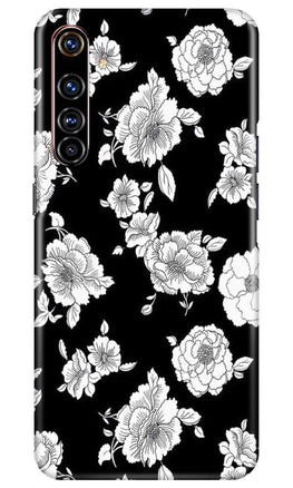 White flowers Black Background Case for Realme X50 Pro