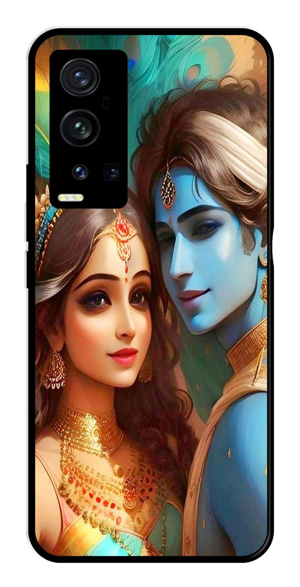 Lord Radha Krishna Metal Mobile Case for Vivo X60 Pro Plus   (Design No -01)