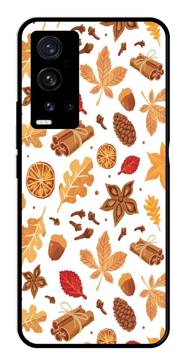 Autumn Leaf Metal Mobile Case for Vivo X60 Pro Plus   (Design No -19)