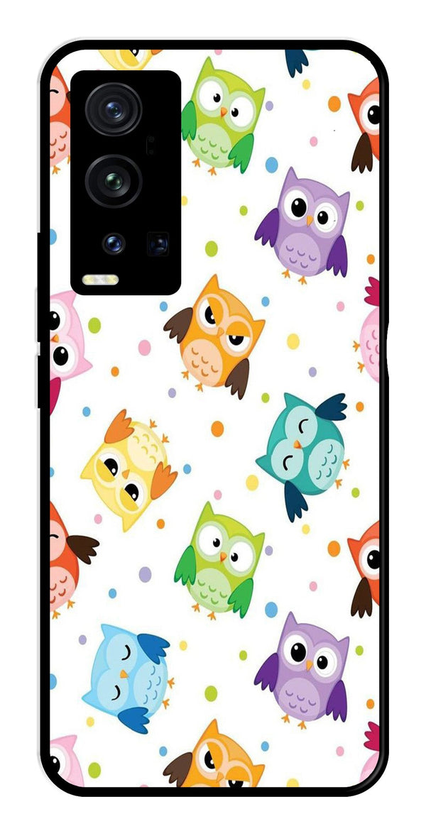 Owls Pattern Metal Mobile Case for Vivo X60 Pro Plus   (Design No -20)