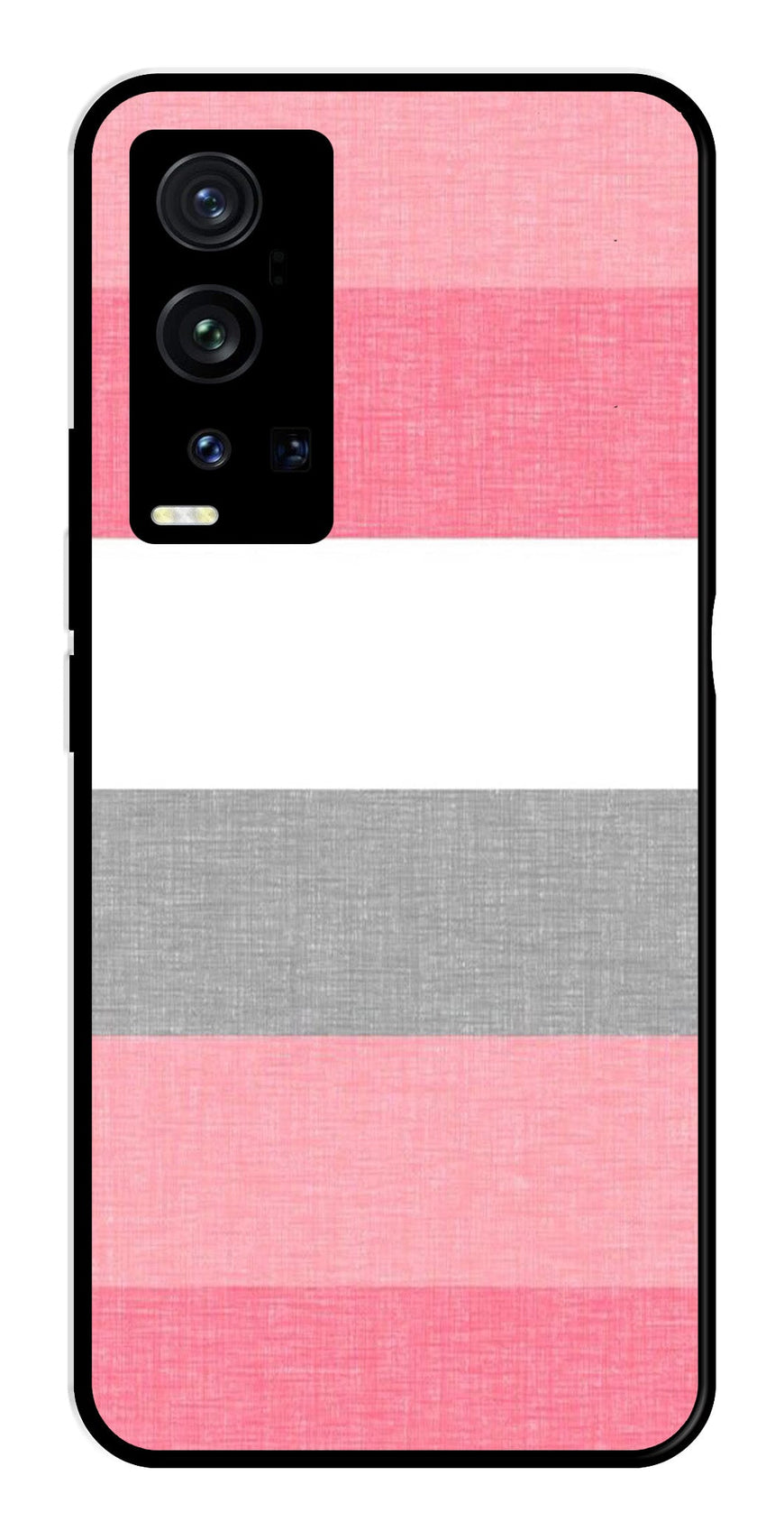Pink Pattern Metal Mobile Case for Vivo X60 Pro Plus   (Design No -23)