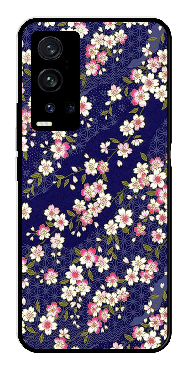 Flower Design Metal Mobile Case for Vivo X60 Pro Plus   (Design No -25)
