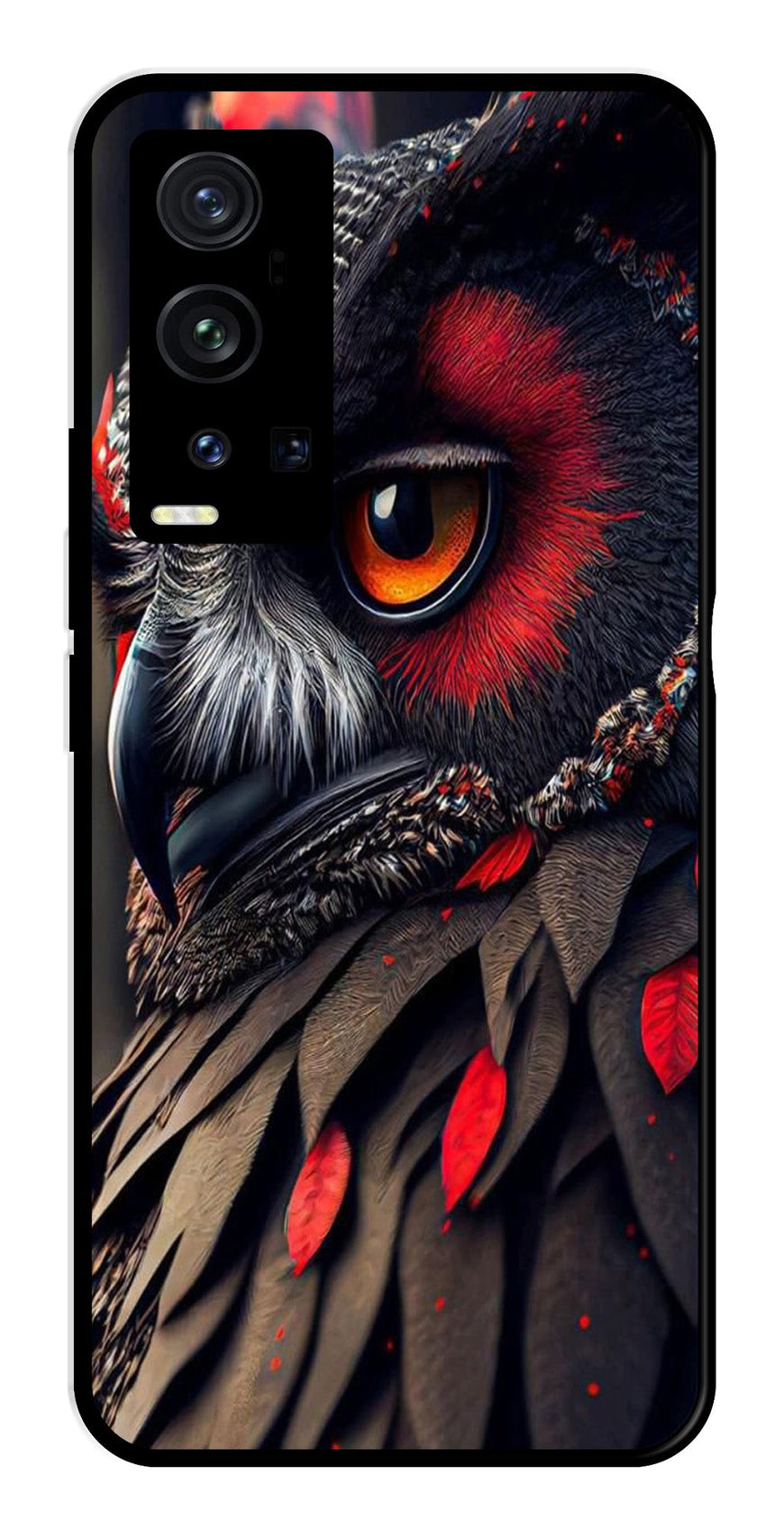 Owl Design Metal Mobile Case for Vivo X60 Pro Plus   (Design No -26)