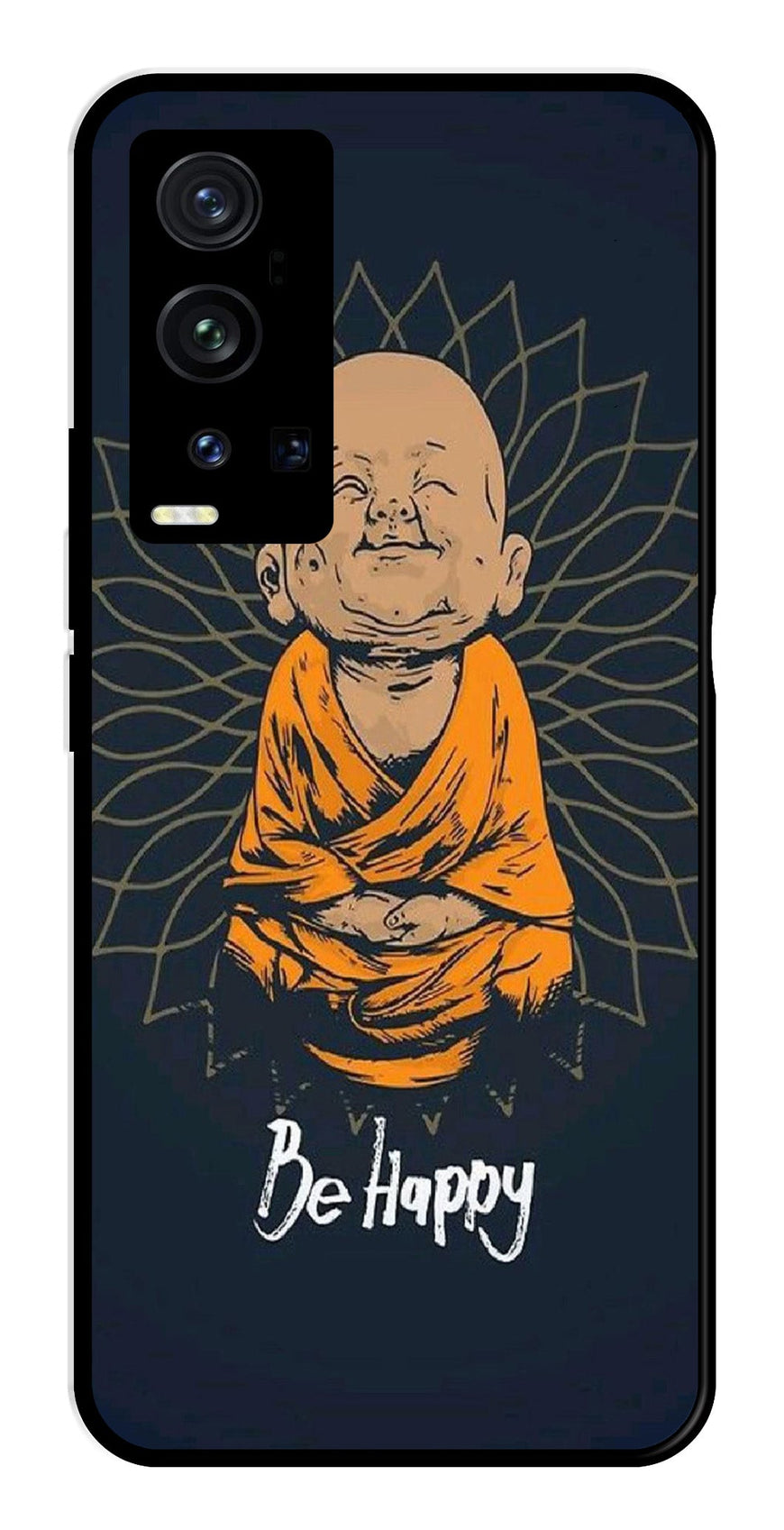 Be Happy Metal Mobile Case for Vivo X60 Pro Plus   (Design No -27)