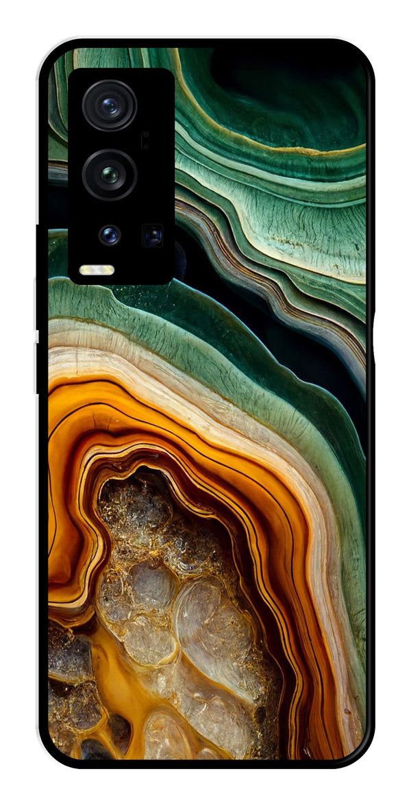 Marble Design Metal Mobile Case for Vivo X60 Pro Plus   (Design No -28)