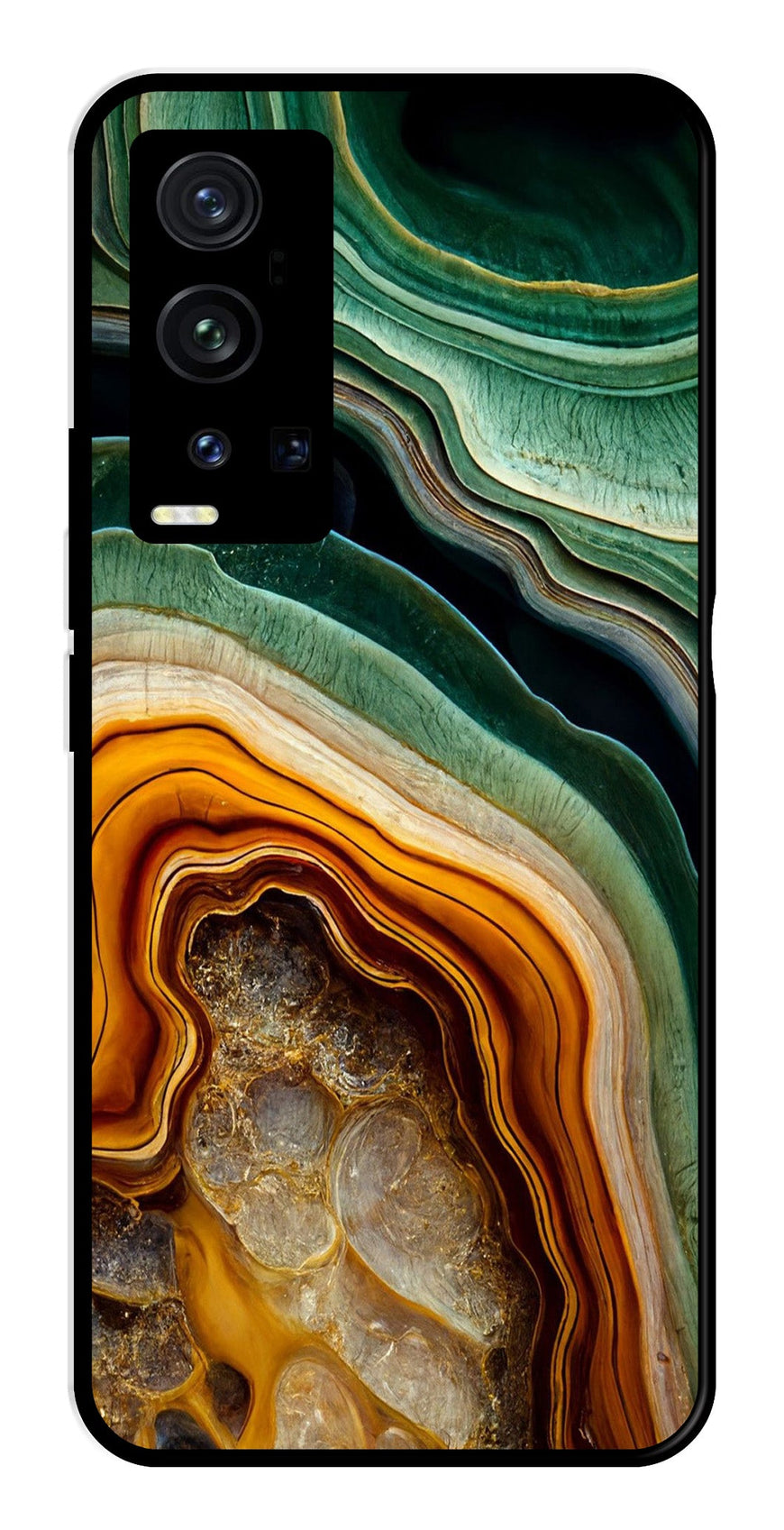 Marble Design Metal Mobile Case for Vivo X60 Pro Plus   (Design No -28)