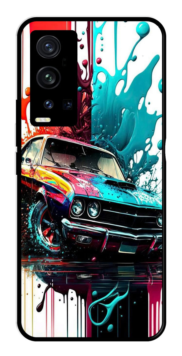 Vintage Car Metal Mobile Case for Vivo X60 Pro Plus   (Design No -29)