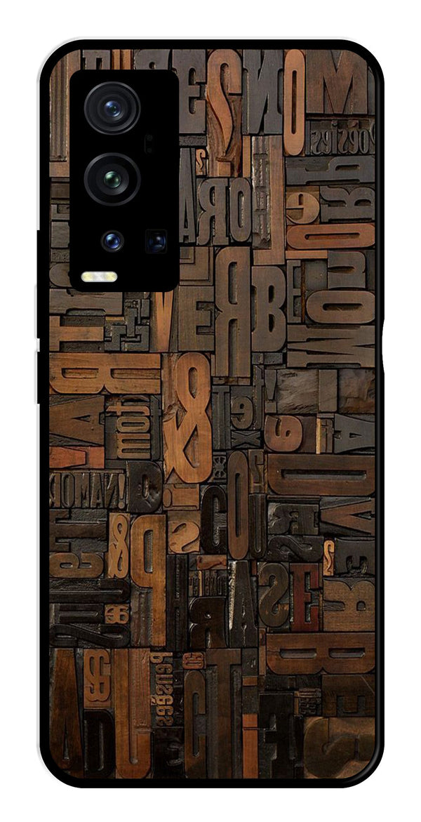 Alphabets Metal Mobile Case for Vivo X60 Pro Plus   (Design No -32)