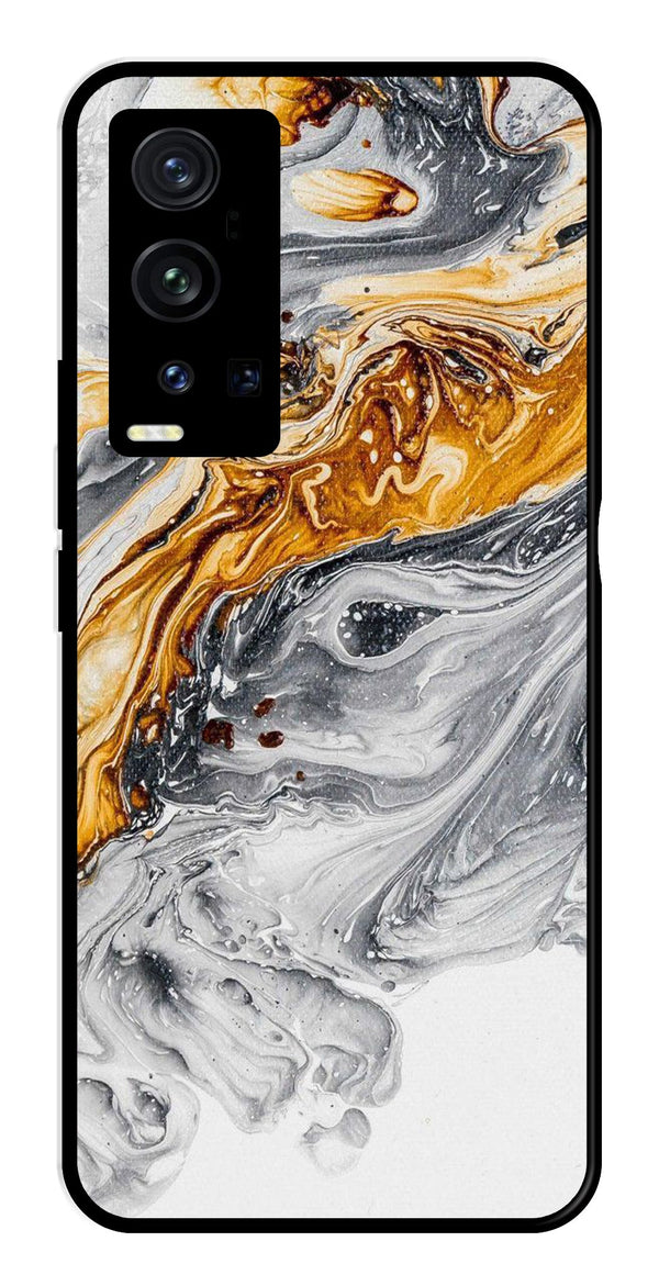 Marble Pattern Metal Mobile Case for Vivo X60 Pro Plus   (Design No -36)