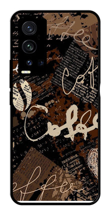 Coffee Pattern Metal Mobile Case for Vivo X60 Pro Plus