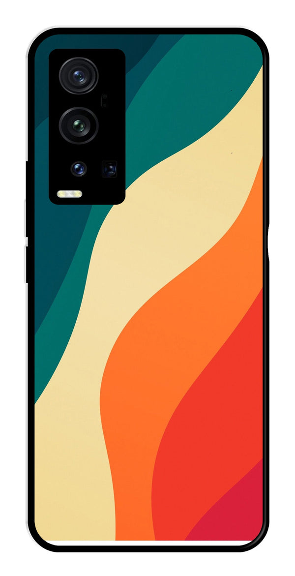Muted Rainbow Metal Mobile Case for Vivo X60 Pro Plus   (Design No -39)