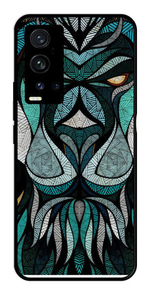 Lion Pattern Metal Mobile Case for Vivo X60 Pro Plus