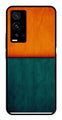 Orange Green Pattern Metal Mobile Case for Vivo X60 Pro Plus   (Design No -45)
