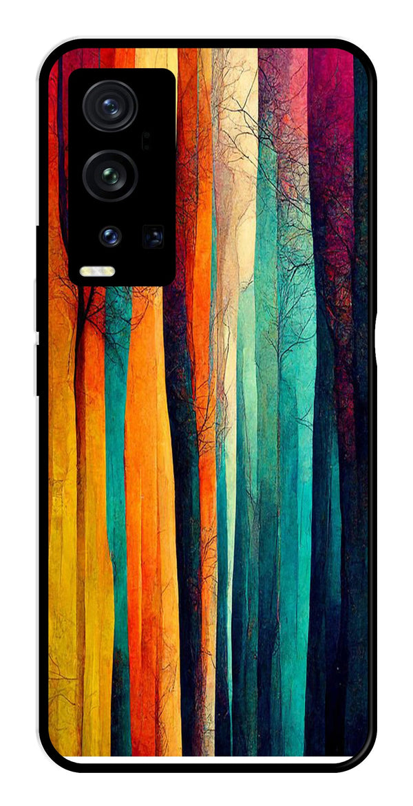 Modern Art Colorful Metal Mobile Case for Vivo X60 Pro Plus   (Design No -47)