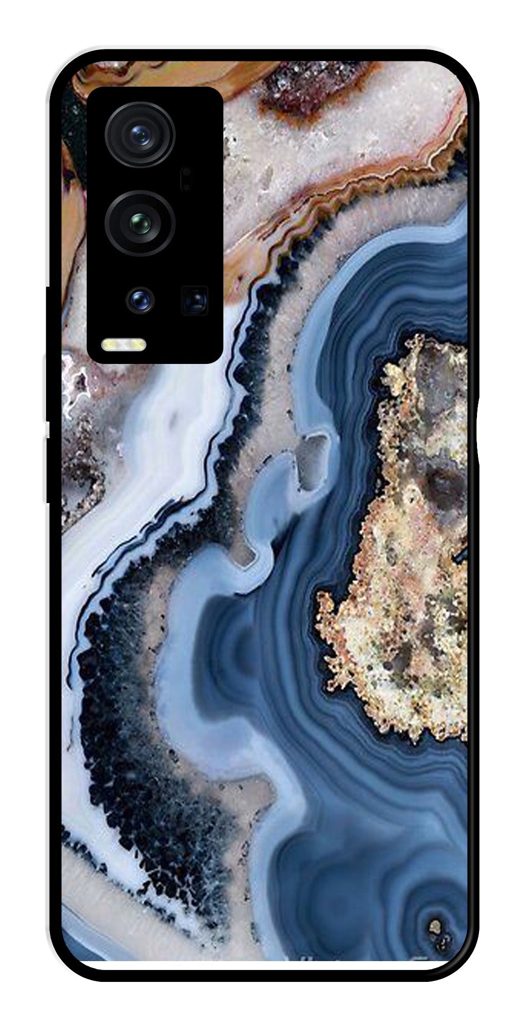 Marble Design Metal Mobile Case for Vivo X60 Pro Plus   (Design No -53)