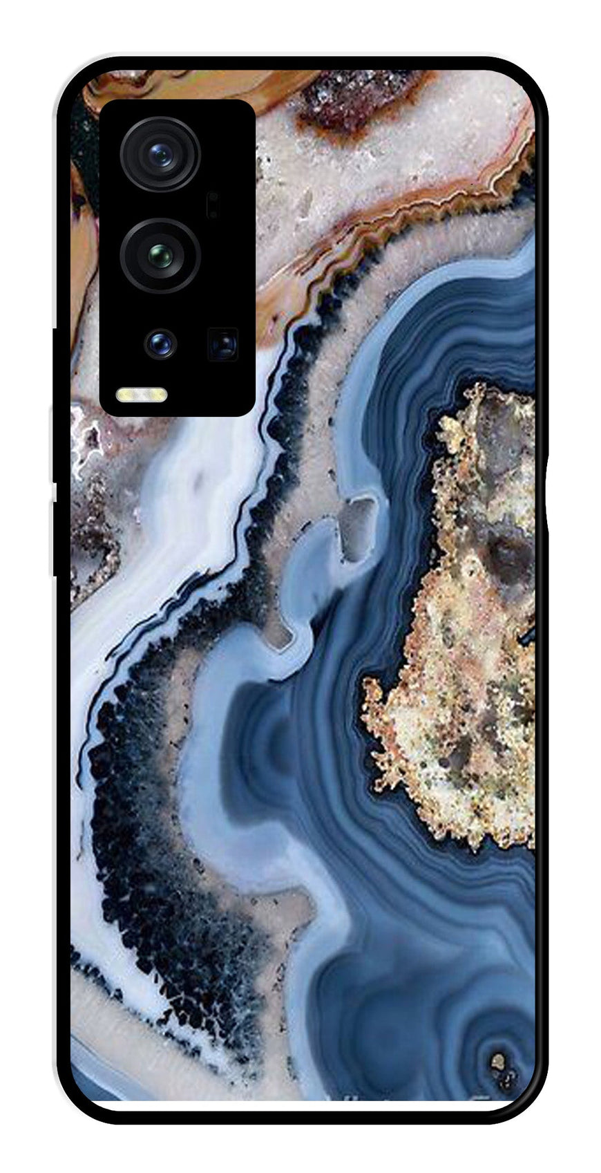 Marble Design Metal Mobile Case for Vivo X60 Pro Plus   (Design No -53)