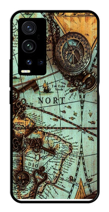 Map Design Metal Mobile Case for Vivo X60 Pro Plus