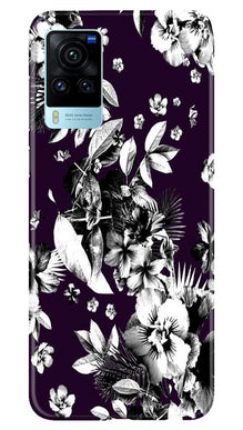 white flowers Mobile Back Case for Vivo X60 Pro (Design - 7)