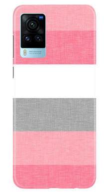 Pink white pattern Mobile Back Case for Vivo X60 Pro (Design - 55)