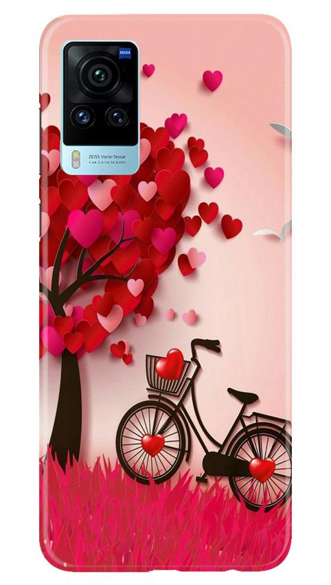 Red Heart Cycle Case for Vivo X60 Pro (Design No. 222)