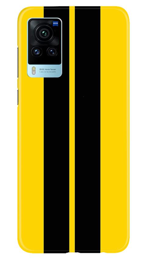 Black Yellow Pattern Mobile Back Case for Vivo X60 Pro (Design - 377)