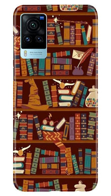 Book Shelf Mobile Back Case for Vivo X60 Pro (Design - 390)
