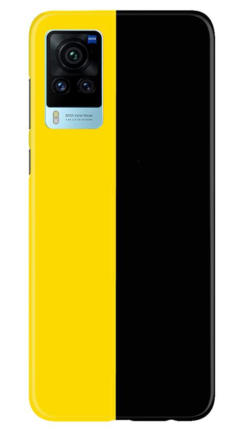 Black Yellow Pattern Mobile Back Case for Vivo X60 Pro (Design - 397)
