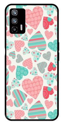 Hearts Pattern Metal Mobile Case for Realme X7 Max 5G