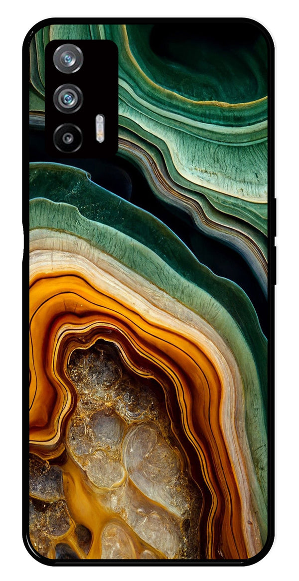 Marble Design Metal Mobile Case for Realme X7 Max 5G   (Design No -28)