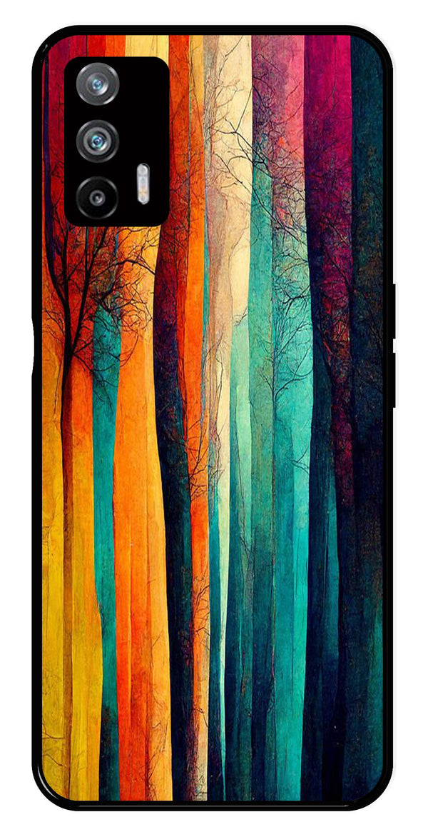 Modern Art Colorful Metal Mobile Case for Realme X7 Max 5G   (Design No -47)