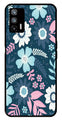 Flower Leaves Design Metal Mobile Case for Realme X7 Max 5G   (Design No -50)
