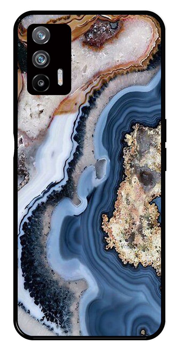 Marble Design Metal Mobile Case for Realme X7 Max 5G   (Design No -53)
