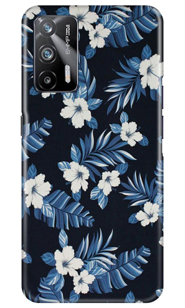 White flowers Blue Background2 Case for Realme X7 Max 5G