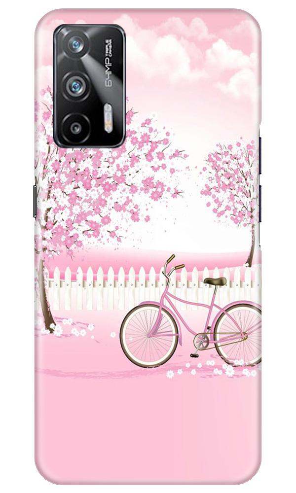 Pink Flowers Cycle Case for Realme X7 Max 5G(Design - 102)