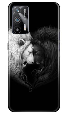 Dark White Lion Mobile Back Case for Realme X7 Max 5G  (Design - 140)