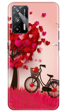 Red Heart Cycle Mobile Back Case for Realme X7 Max 5G (Design - 222)