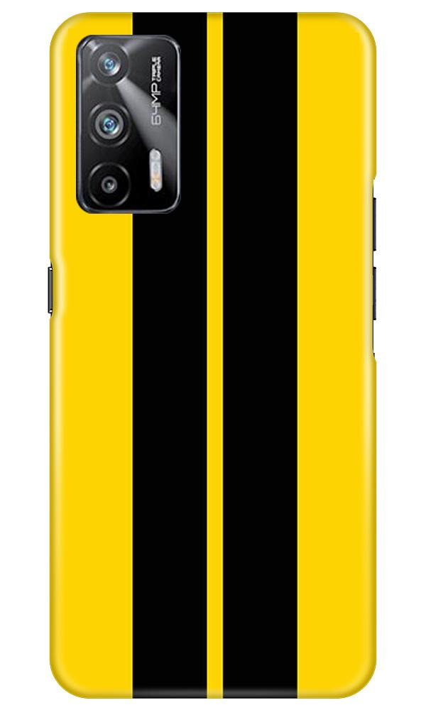 Black Yellow Pattern Mobile Back Case for Realme X7 Max 5G (Design - 377)