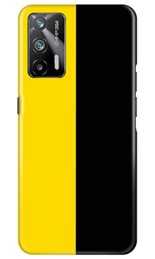 Black Yellow Pattern Mobile Back Case for Realme X7 Max 5G (Design - 397)