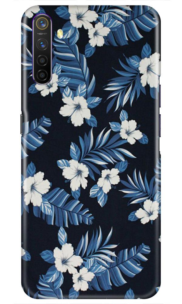 White flowers Blue Background2 Case for Realme XT