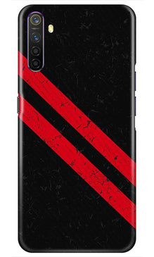 Black Red Pattern Mobile Back Case for Realme X2  (Design - 373)