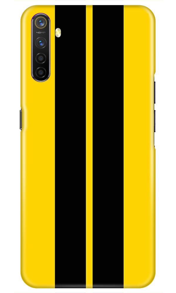 Black Yellow Pattern Mobile Back Case for Realme X2  (Design - 377)
