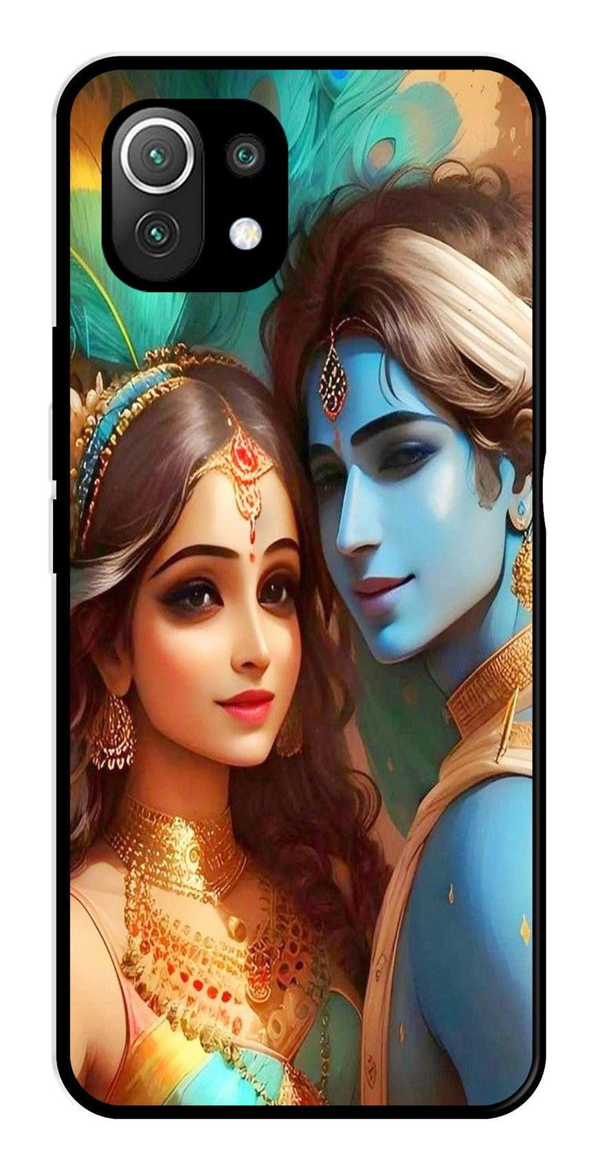 Lord Radha Krishna Metal Mobile Case for Xiaomi 11 Lite 5G   (Design No -01)