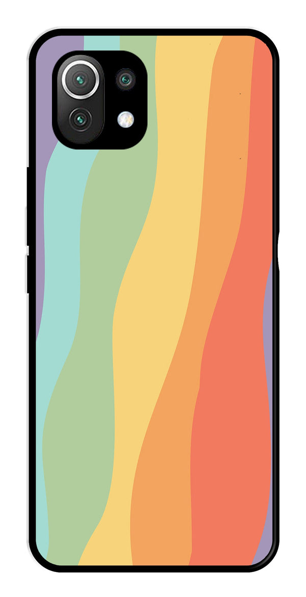 Muted Rainbow Metal Mobile Case for Xiaomi 11 Lite 5G   (Design No -02)