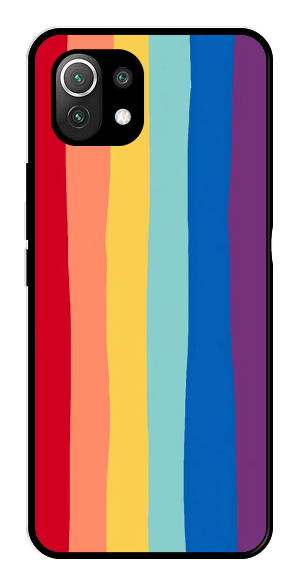 Rainbow MultiColor Metal Mobile Case for Xiaomi 11 Lite 5G   (Design No -03)