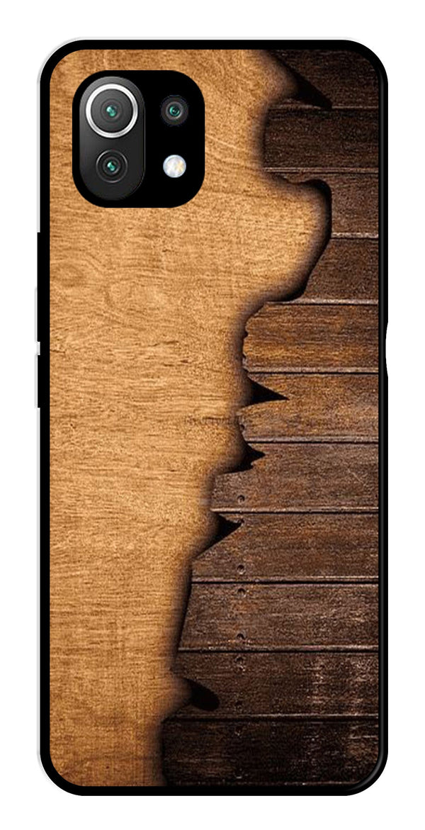 Wooden Design Metal Mobile Case for Xiaomi 11 Lite 5G   (Design No -13)