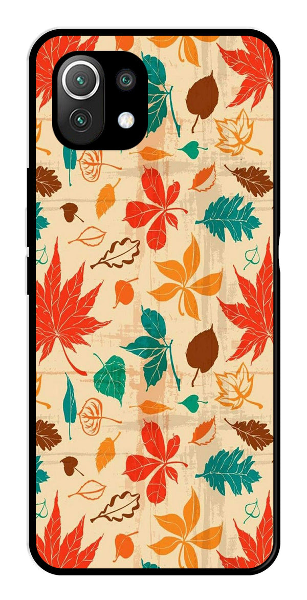 Leafs Design Metal Mobile Case for Xiaomi 11 Lite 5G   (Design No -14)