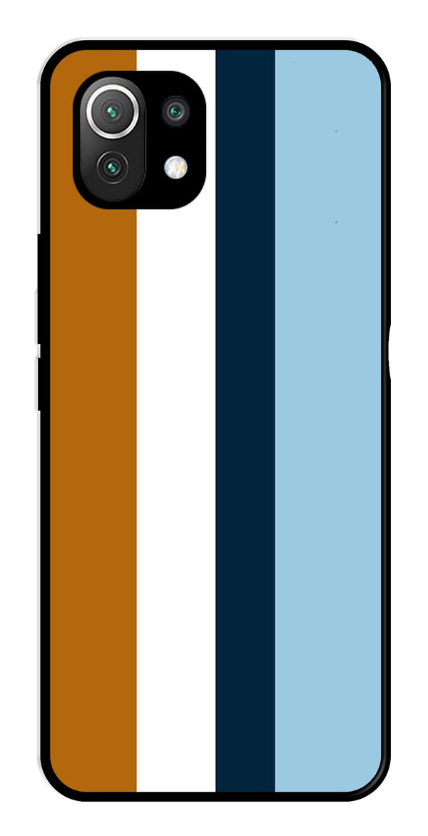MultiColor Pattern Metal Mobile Case for Xiaomi 11 Lite 5G   (Design No -17)