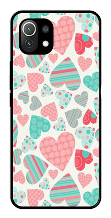 Hearts Pattern Metal Mobile Case for Xiaomi 11 Lite 5G